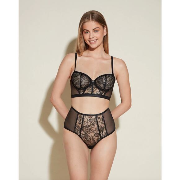 Cosabella Sardegna Underwire Longline Bra - Black Lace - 36C - NWT $150 - Picture 3 of 6